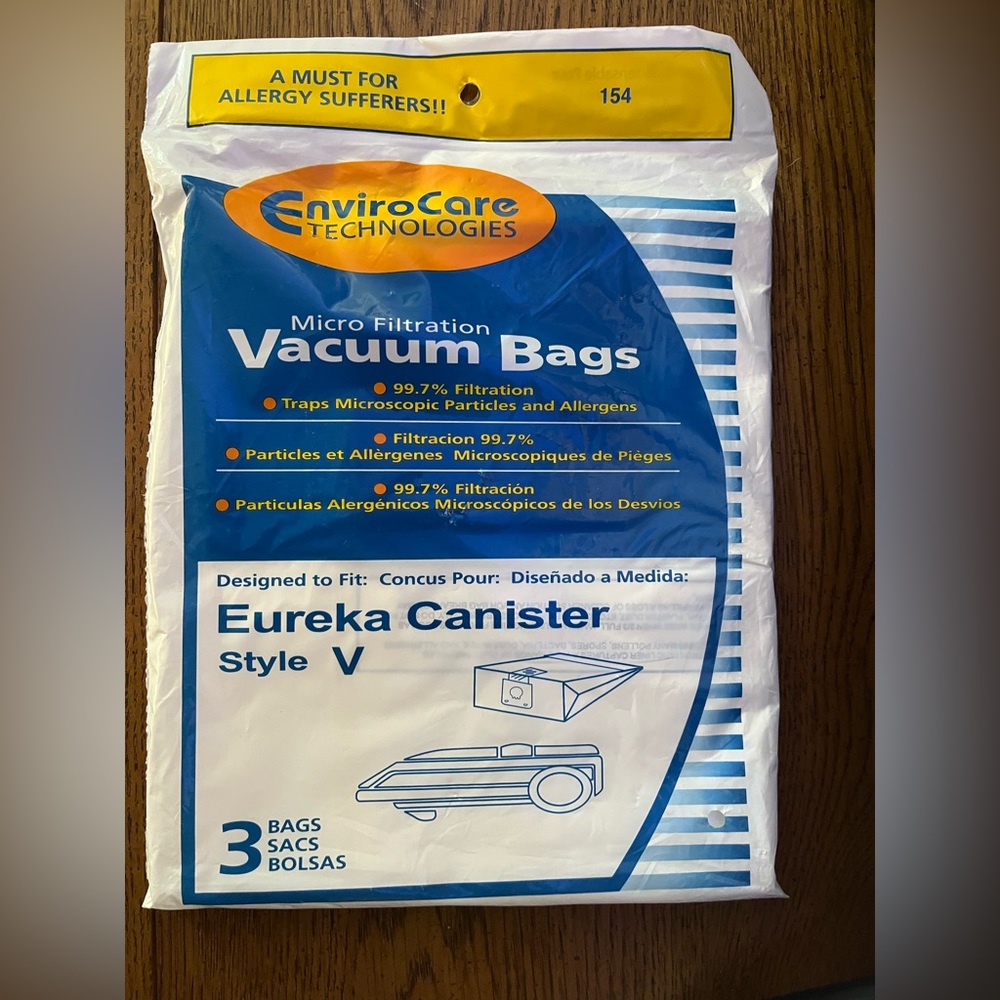 New EnviroCare Technologies Eureka Canister Style V Micro-Filtration Vacuum Bags